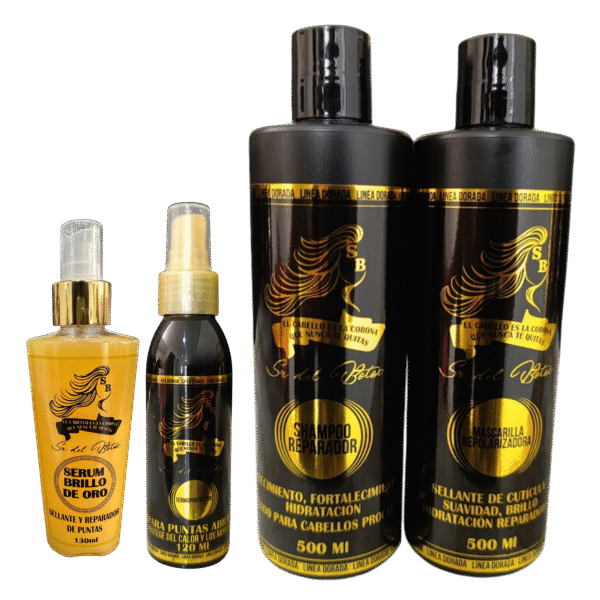 Combo cuidado capilar - Shampoo reparador 500 ML + Mascarilla repolarizadora 500 ML + Termoprotector 120 ML + Sérum 130 ML